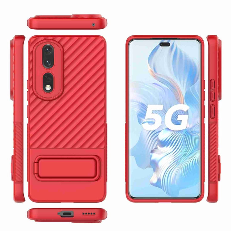 For Honor 80 Pro 5G Wavy Texture TPU Phone Case with Lens Film