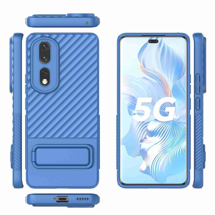 For Honor 80 Pro 5G Wavy Texture TPU Phone Case with Lens Film