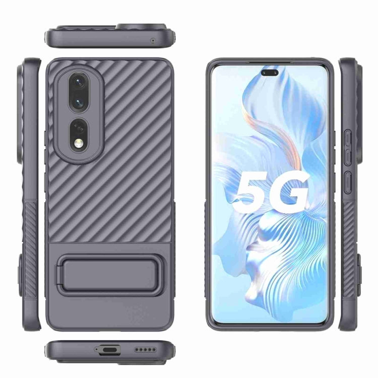 For Honor 80 Pro 5G Wavy Texture TPU Phone Case with Lens Film
