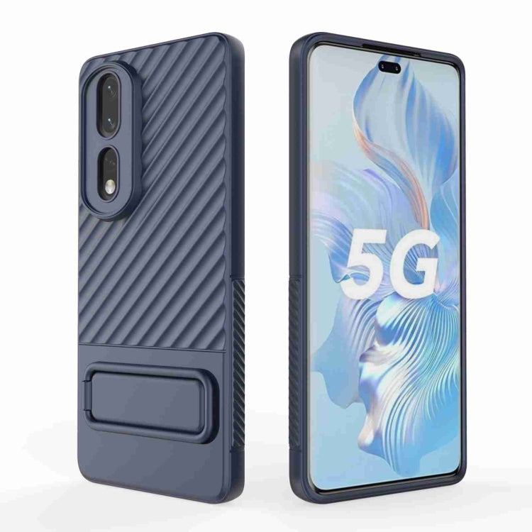 For Honor 80 Pro 5G Wavy Texture TPU Phone Case with Lens Film
