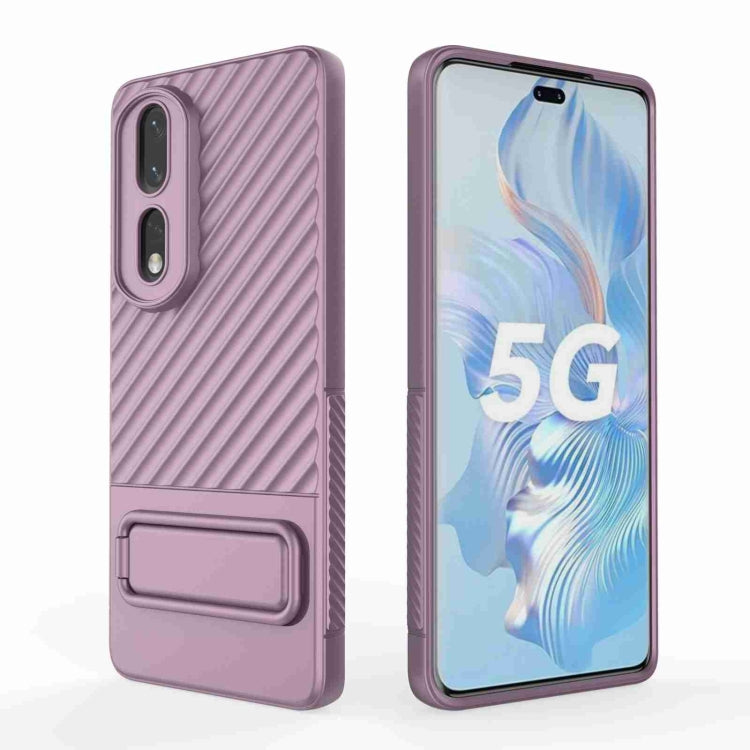 For Honor 80 Pro 5G Wavy Texture TPU Phone Case with Lens Film