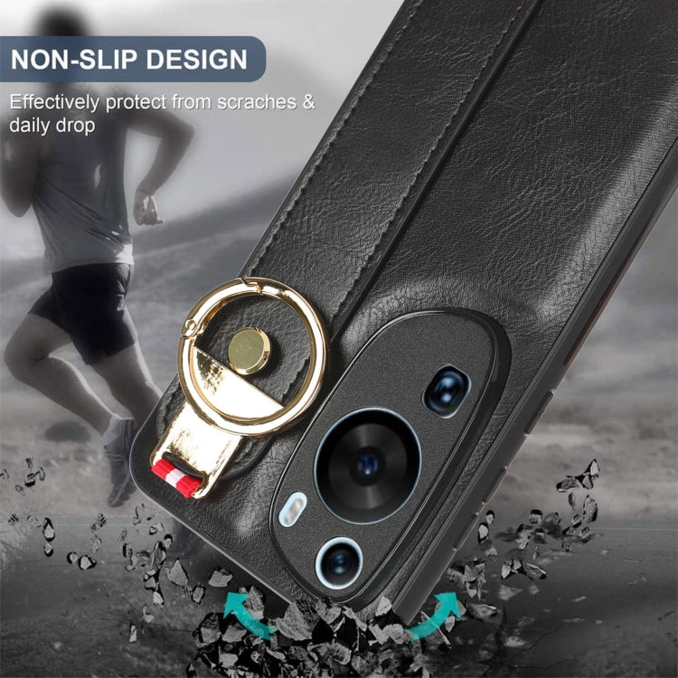 For Huawei P60 Art Wristband Leather Back Phone Case