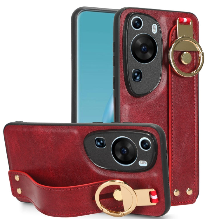 For Huawei P60 Art Wristband Leather Back Phone Case