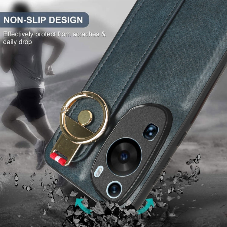 For Huawei P60 Art Wristband Leather Back Phone Case