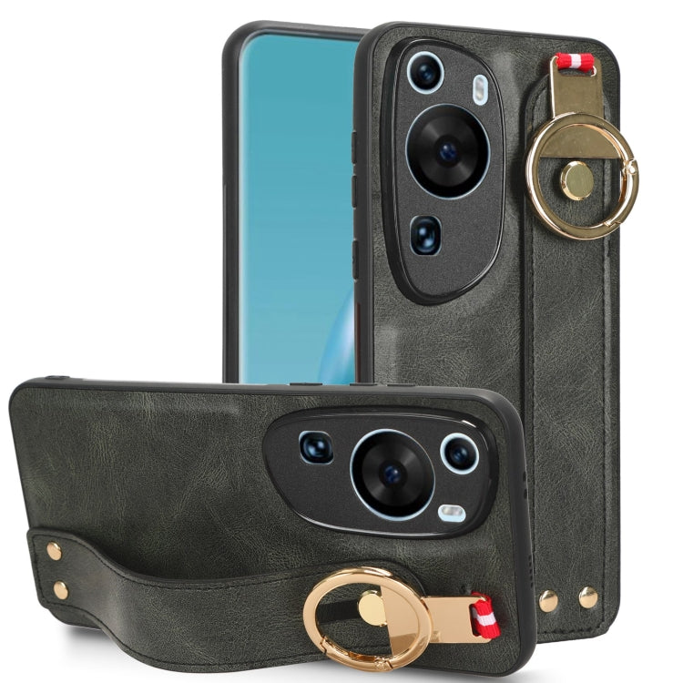 For Huawei P60 Art Wristband Leather Back Phone Case