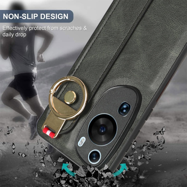 For Huawei P60 Art Wristband Leather Back Phone Case