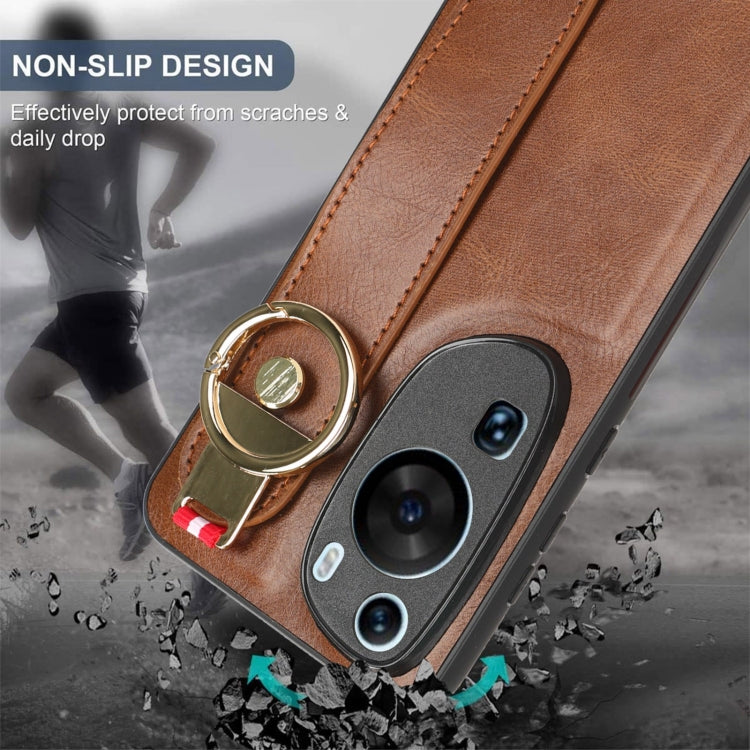 For Huawei P60 Art Wristband Leather Back Phone Case