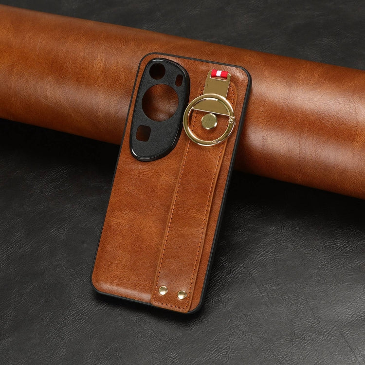 For Huawei P60 Art Wristband Leather Back Phone Case