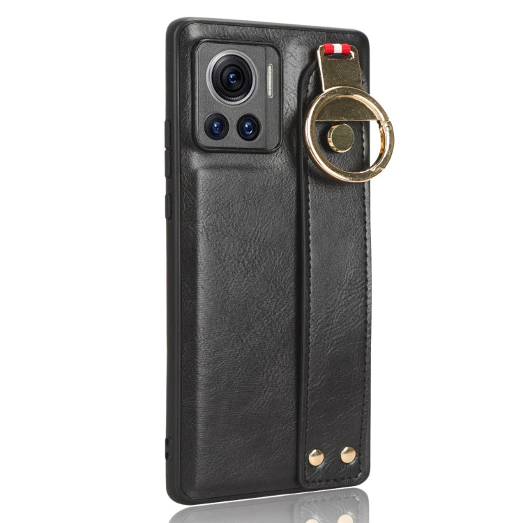 For Motorola Edge 30 Ultra Wristband Leather Back Phone Case