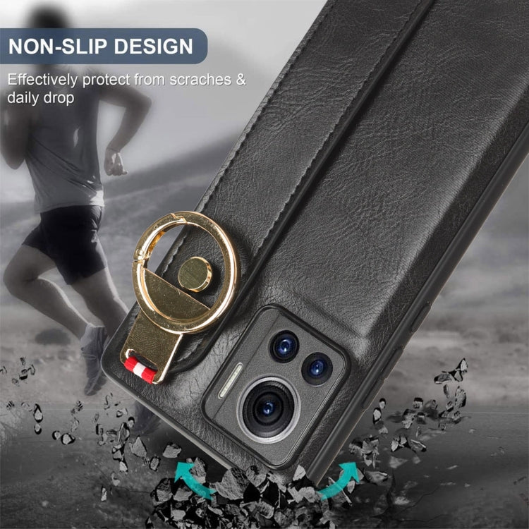 For Motorola Edge 30 Ultra Wristband Leather Back Phone Case