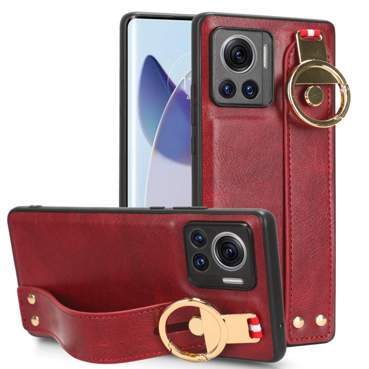 For Motorola Edge 30 Ultra Wristband Leather Back Phone Case