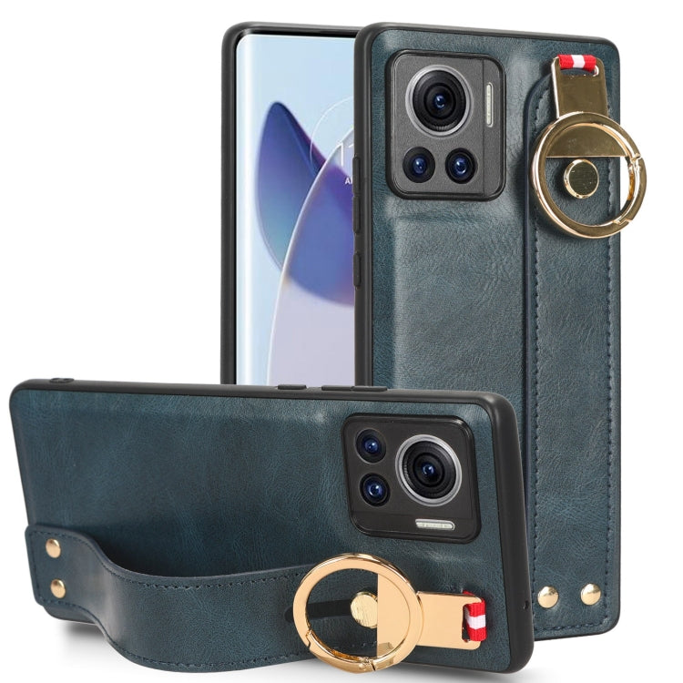 For Motorola Edge 30 Ultra Wristband Leather Back Phone Case