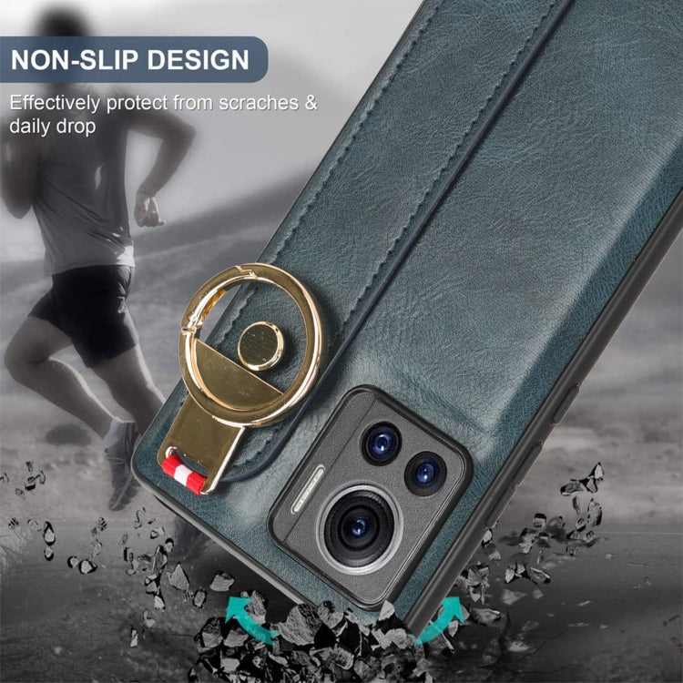 For Motorola Edge 30 Ultra Wristband Leather Back Phone Case