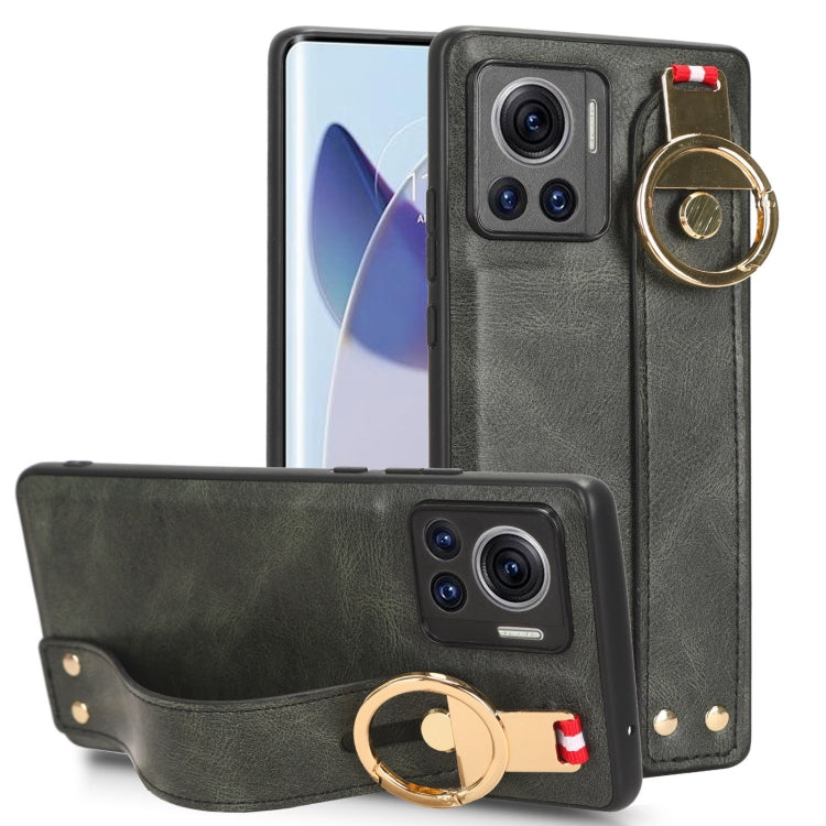 For Motorola Edge 30 Ultra Wristband Leather Back Phone Case