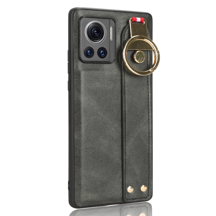 For Motorola Edge 30 Ultra Wristband Leather Back Phone Case