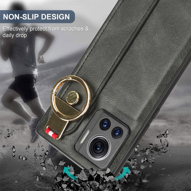 For Motorola Edge 30 Ultra Wristband Leather Back Phone Case