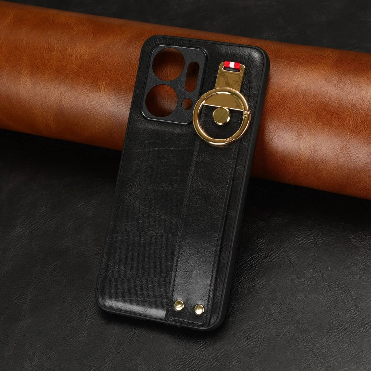 For Honor X7A Wristband Leather Back Phone Case