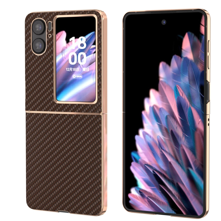 For OPPO Find N2 Flip Nano Electroplating Carbon Fiber Texture Phone Case