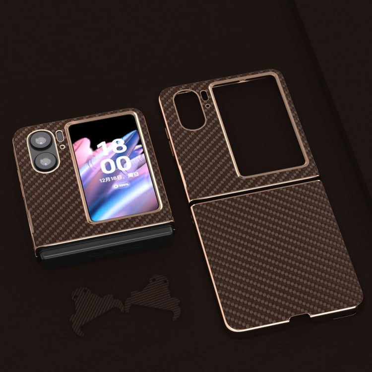 For OPPO Find N2 Flip Nano Electroplating Carbon Fiber Texture Phone Case