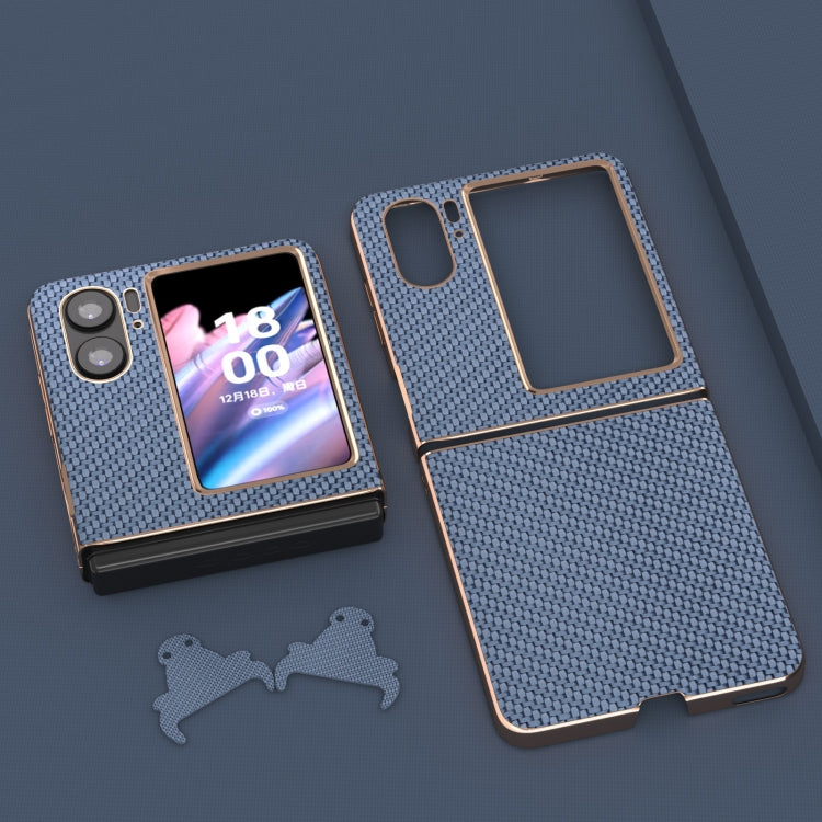 For OPPO Find N2 Flip Nano Electroplating Carbon Fiber Texture Phone Case