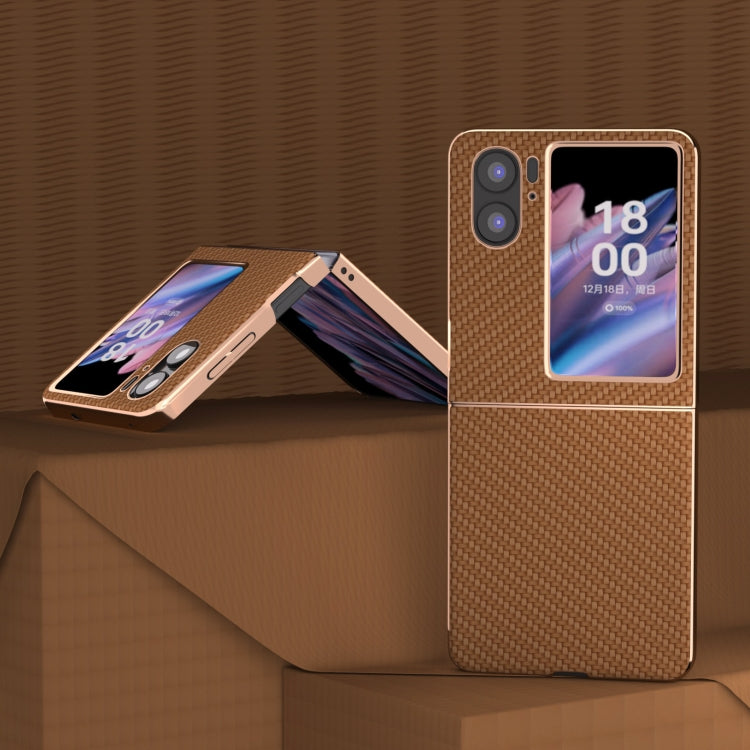 For OPPO Find N2 Flip Nano Electroplating Carbon Fiber Texture Phone Case