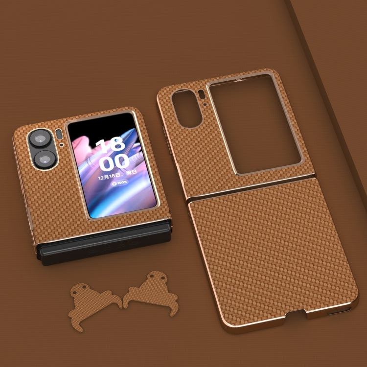 For OPPO Find N2 Flip Nano Electroplating Carbon Fiber Texture Phone Case