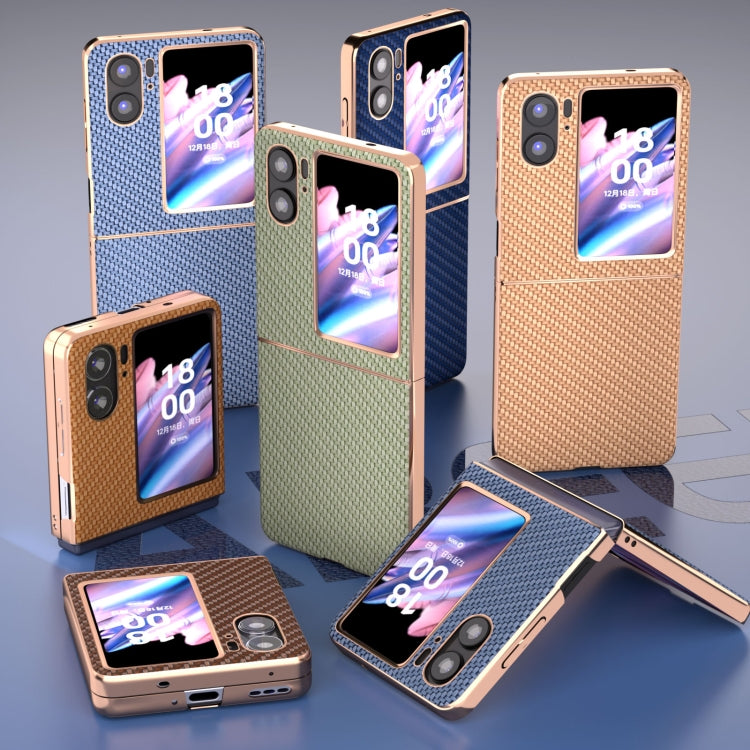 For OPPO Find N2 Flip Nano Electroplating Carbon Fiber Texture Phone Case