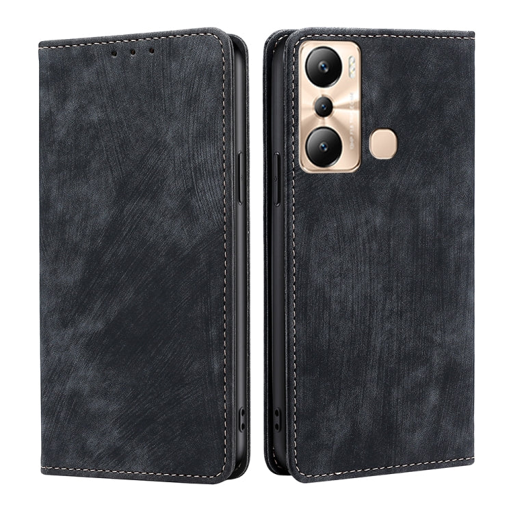 For Infinix Hot 20i RFID Anti-theft Brush Magnetic Leather Phone Case