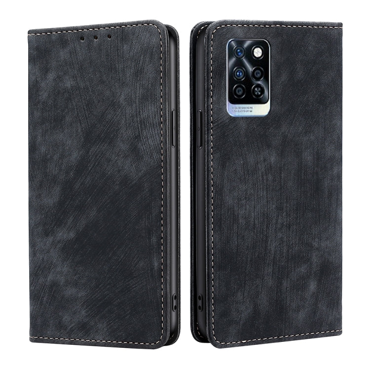 For Infinix Note 10 Pro RFID Anti-theft Brush Magnetic Leather Phone Case