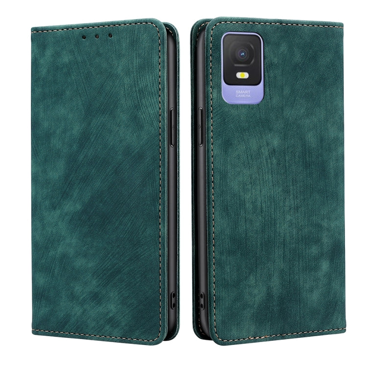 For TCL 403 RFID Anti-theft Brush Magnetic Leather Phone Case