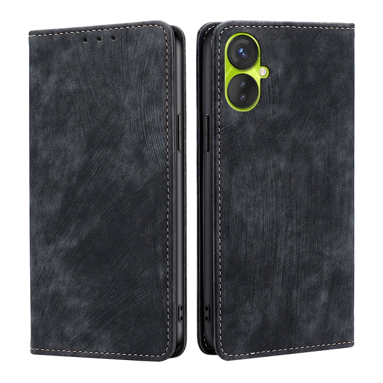 For Tecno Spark 9 Pro RFID Anti-theft Brush Magnetic Leather Phone Case