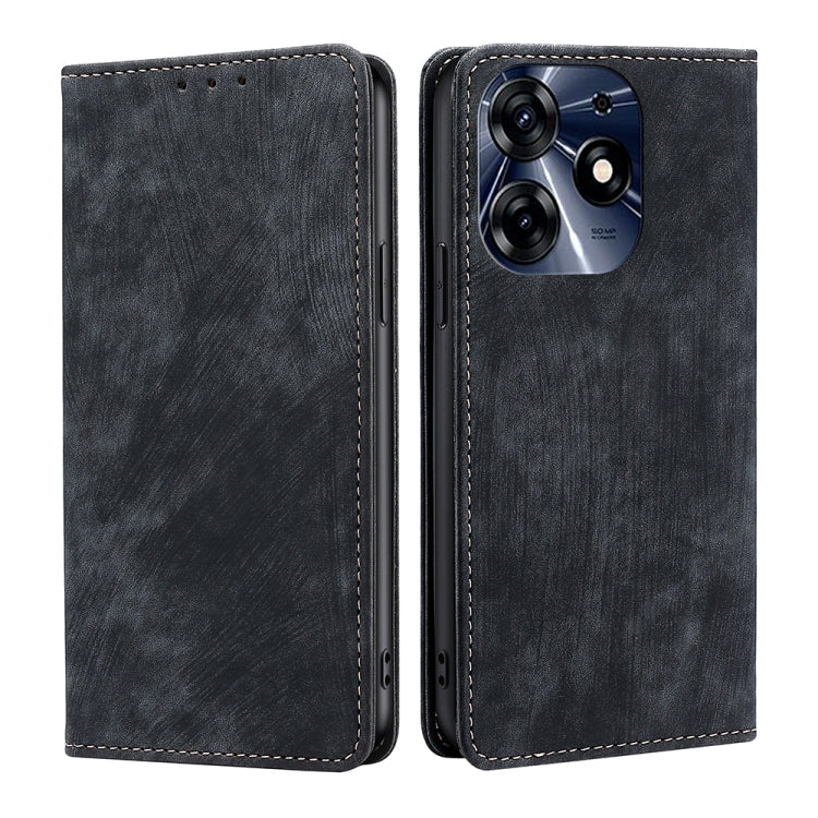 For Tecno Spark 10 Pro RFID Anti-theft Brush Magnetic Leather Phone Case