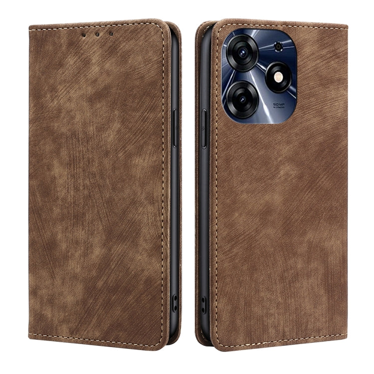 For Tecno Spark 10 Pro RFID Anti-theft Brush Magnetic Leather Phone Case