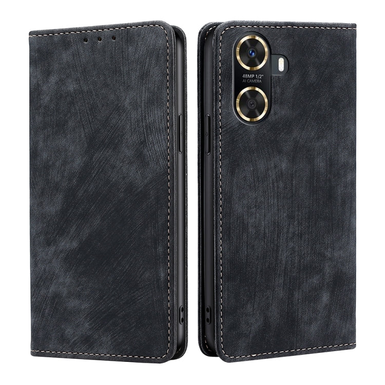 For Huawei Enjoy 60 RFID Anti-theft Brush Magnetic Leather Phone Case