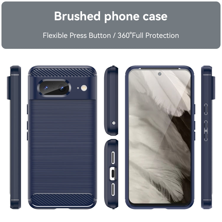 For Google Pixel 8 Carbon Fiber Brushed Texture TPU Case