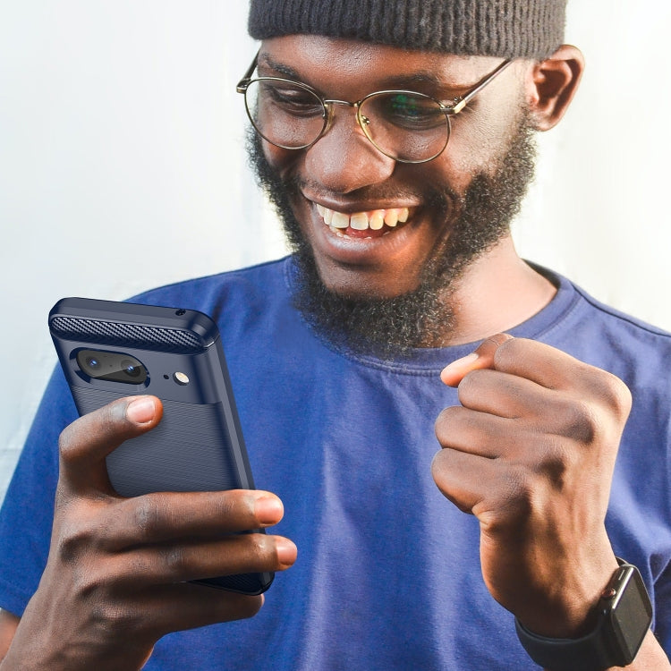 For Google Pixel 8 Carbon Fiber Brushed Texture TPU Case