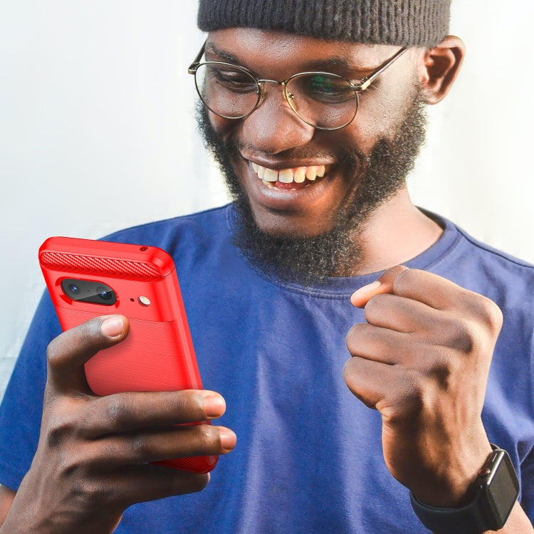 For Google Pixel 8 Carbon Fiber Brushed Texture TPU Case