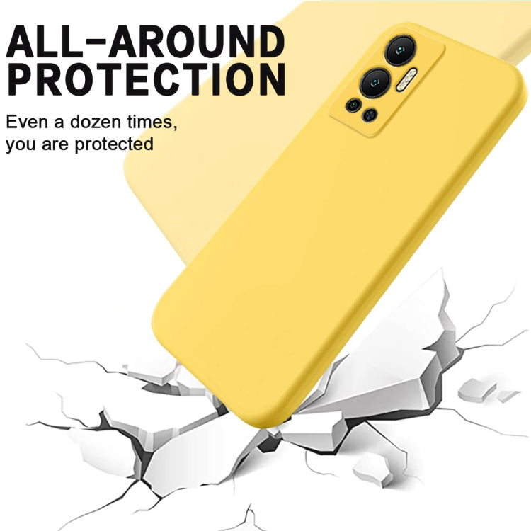 For Infinix Hot 12 Pure Color Liquid Silicone Shockproof Phone Case