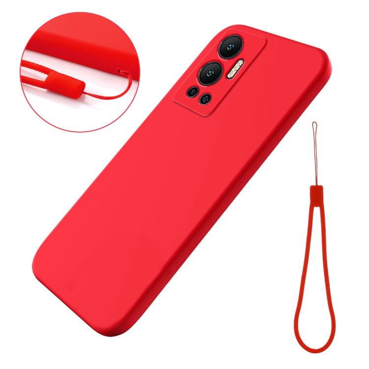 For Infinix Hot 12 Pure Color Liquid Silicone Shockproof Phone Case