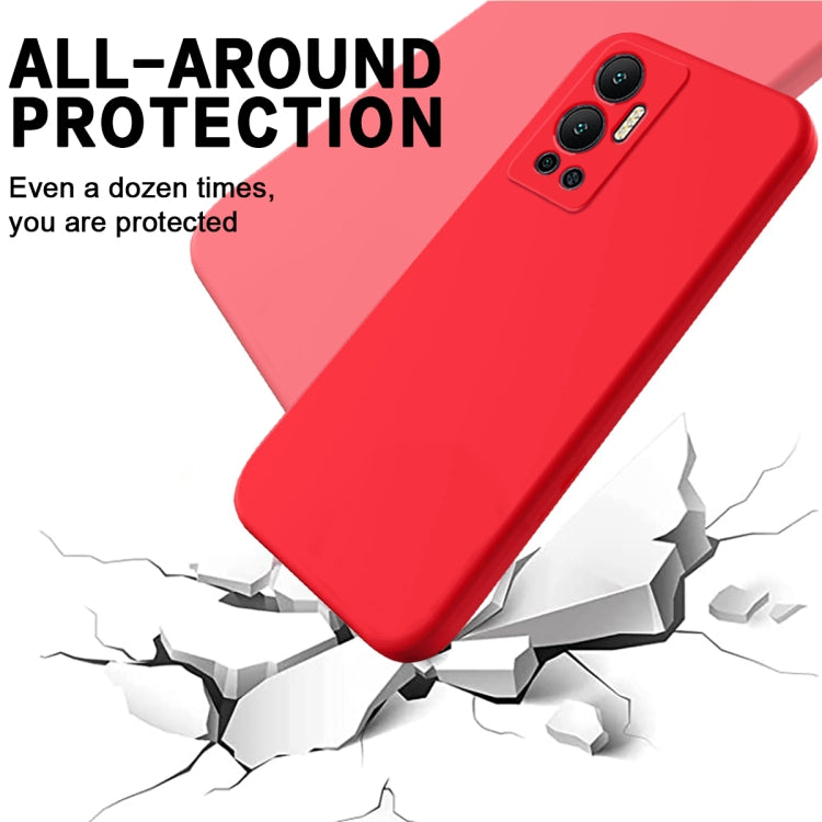 For Infinix Hot 12 Pure Color Liquid Silicone Shockproof Phone Case