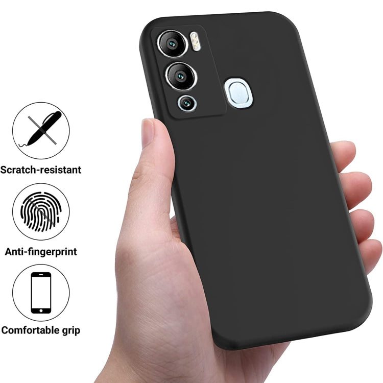 For Infinix Hot 12i Pure Color Liquid Silicone Shockproof Phone Case