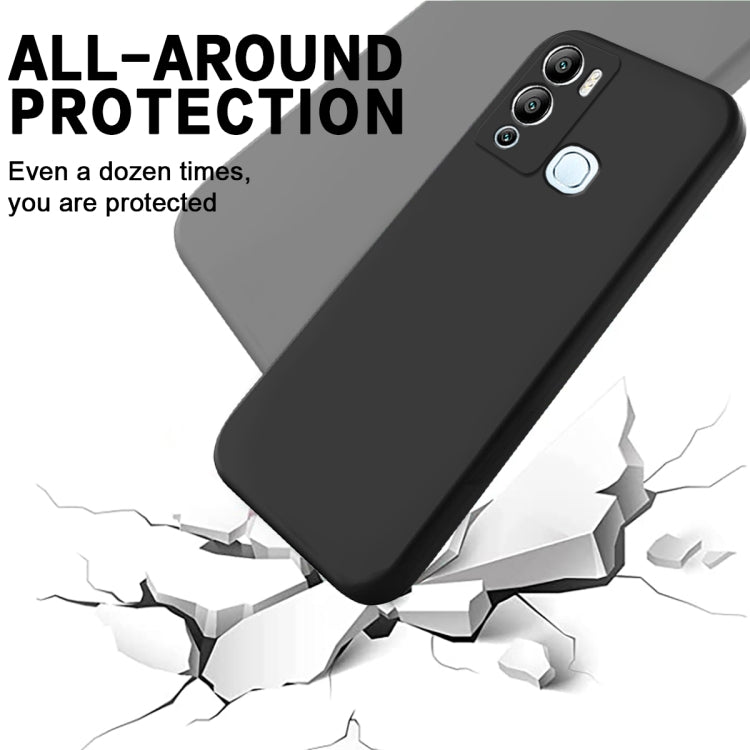 For Infinix Hot 12i Pure Color Liquid Silicone Shockproof Phone Case