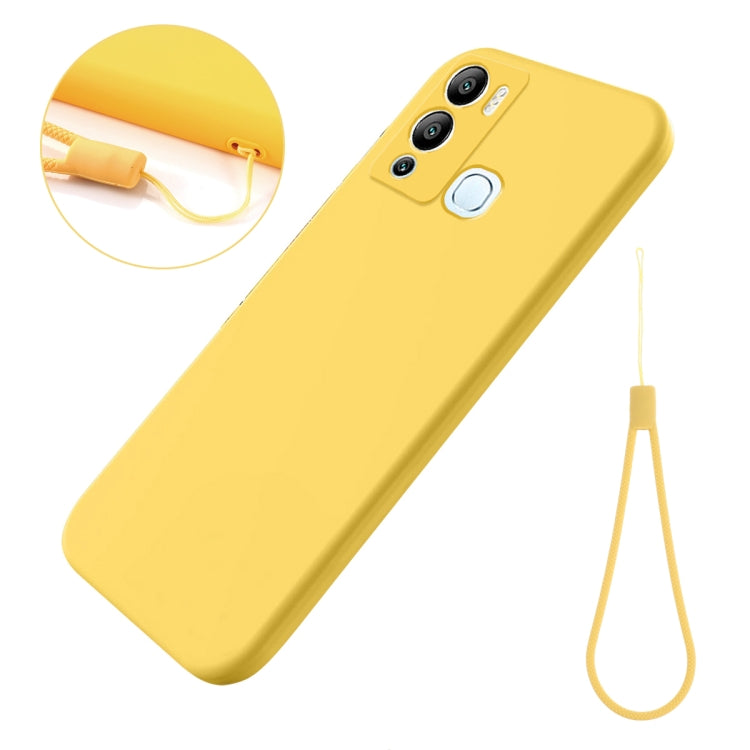 For Infinix Hot 12i Pure Color Liquid Silicone Shockproof Phone Case