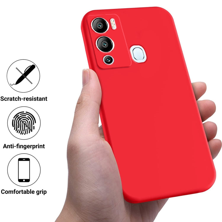 For Infinix Hot 12i Pure Color Liquid Silicone Shockproof Phone Case