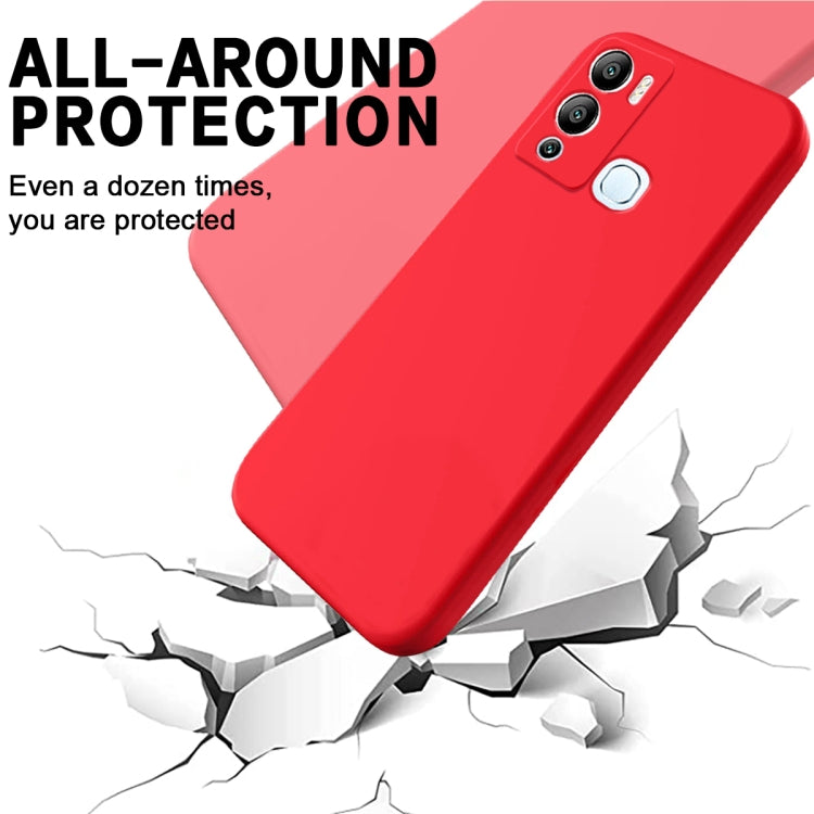For Infinix Hot 12i Pure Color Liquid Silicone Shockproof Phone Case
