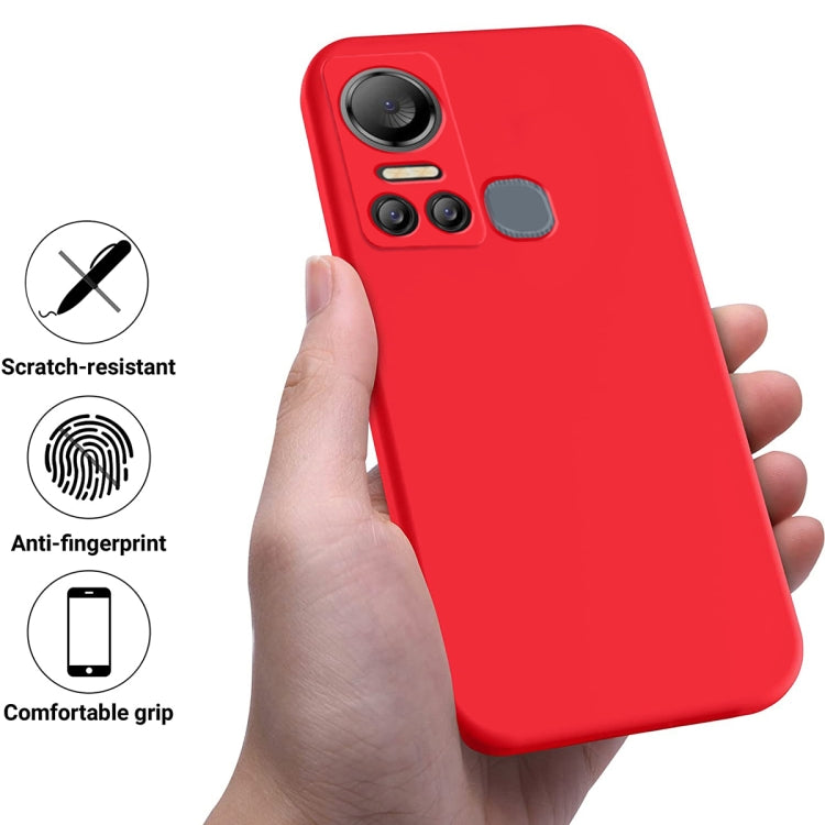 For Itel S18 Pure Color Liquid Silicone Shockproof Phone Case