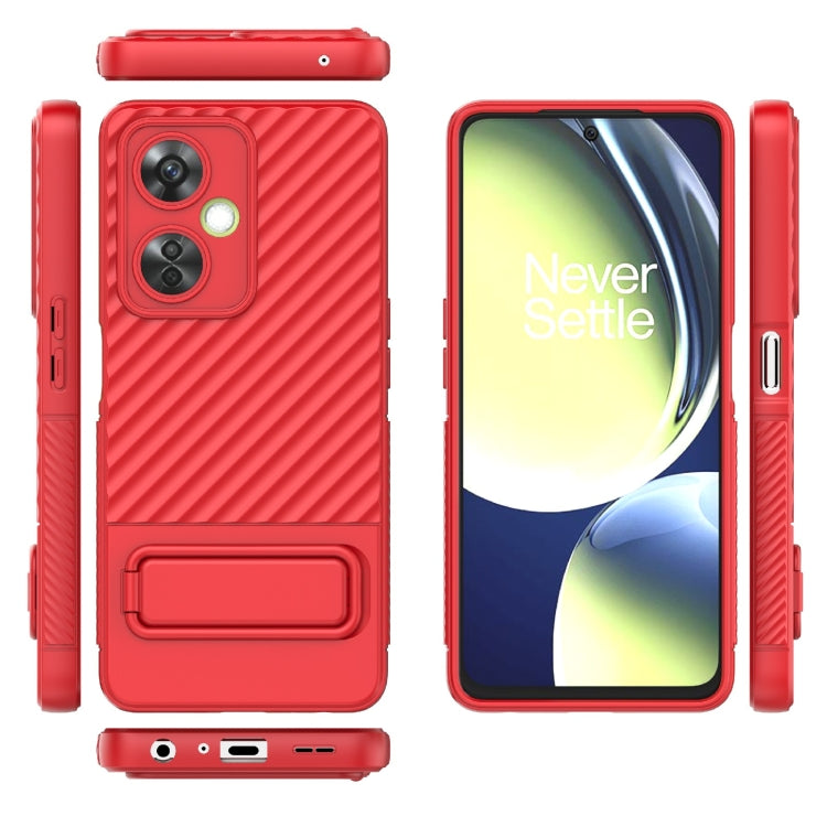 For OnePlus Nord CE 3 Wavy Texture TPU Phone Case with Lens Film