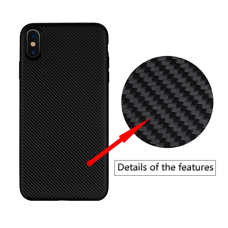For iPhone XR Carbon Fiber Texture Shockproof TPU Protective Case