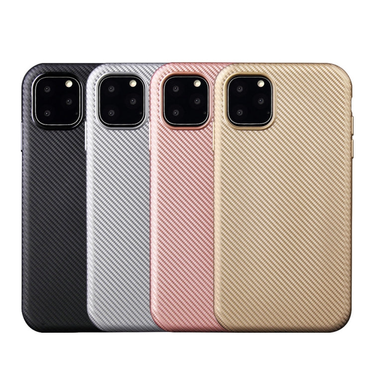 For iPhone 11 Pro Max Carbon Fiber Texture Shockproof TPU Protective Case