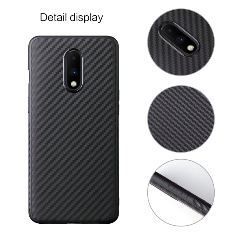 For OnePlus 7 Carbon Fiber Texture Shockproof TPU Protective Case